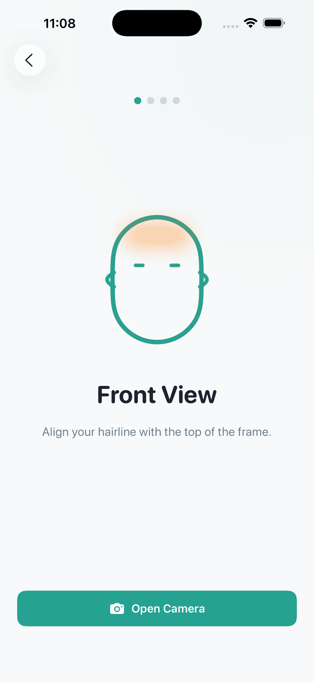 HairWise+ Scan screen
